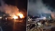 Jaipur-Ajmer Highway Blast: Major Explosion As LPG Tanker Collides With Truck; Charred Remains Found at Site; Tanker Driver, Attendant Missing