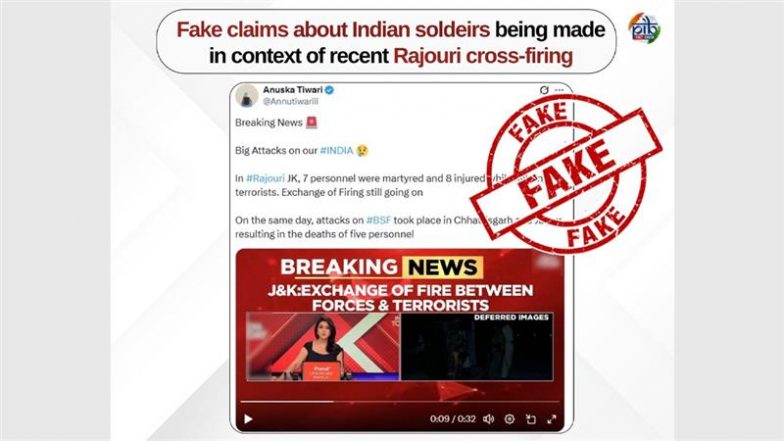 Were 7 Army Personnel Martyred and 8 Others Injured in Rajouri Encounter? PIB Fact Check Debunks Fake Claim Going Viral