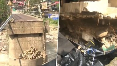 Bridge Collapse in North Bengal: Crucial Bridge Collapses at Pulbazar As Rainfall Cripples Transport in Darjeeling (Watch Video)