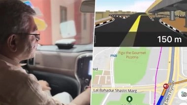 Mappls App by MapmyIndia: Union Minister Ashwini Vaishnaw Tries ‘Swadeshi’ Navigation Application With Advanced Features in His Car, Urges People To Try (Watch Video)