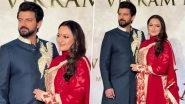 Sonakshi Sinha Sparks Pregnancy Buzz After Fans Notice Her Covering Belly While Posing With Husband Zaheer Iqbal at Vikram Phadnis&rsquo; 35th Anniversary Fashion Show (Watch Video)