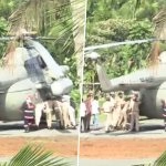 Droupadi Murmu Helipad Mishap in Kerala: President’s Helicopter Stuck Briefly on Sunken Tarmac at Pramadam Stadium During Sabarimala Visit (Watch Video)