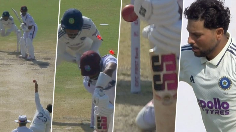 Bowled Him! Kuldeep Yadav Castles Shai Hope With A Jaffa During IND vs WI 2nd Test 2025 (Watch Video)
