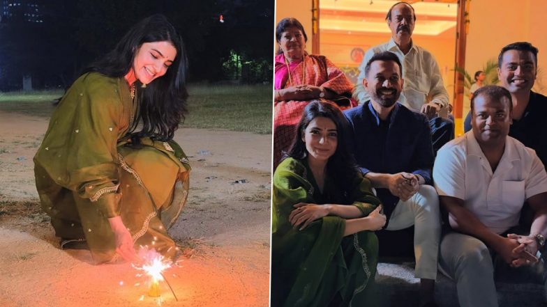 Samantha Ruth Prabhu Celebrates Diwali With Her Rumoured Boyfriend Raj Nidimoru and Family; Photos From Their Festive Get-Together Go Viral!