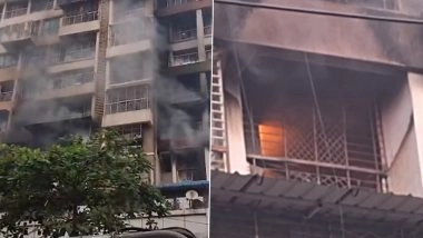 Navi Mumbai Fire: 4 Dead, Several Injured After Blaze Erupts at Multi-Storey Residential Building in Maharashtra’s Vashi (Watch Videos)
