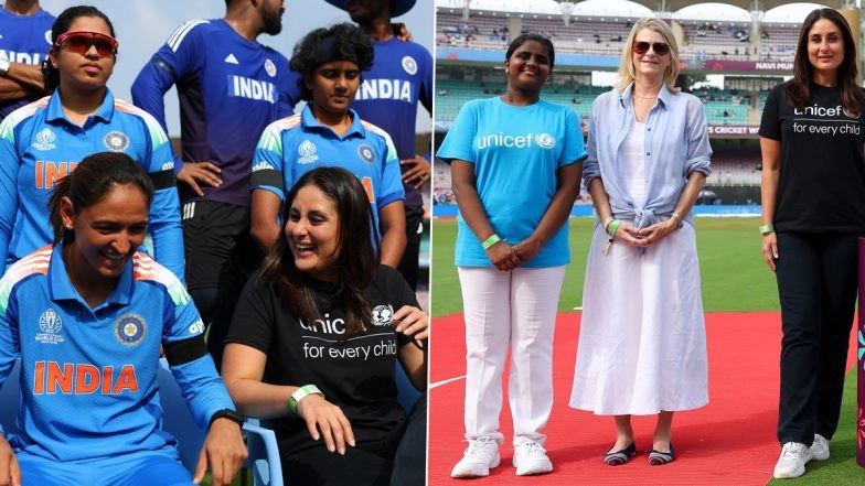 Kareena Kapoor Khan Meets India Women's Cricket Team Players Ahead of IND-W vs AUS-W ICC Women's World Cup 2025 Semi-Final (See Video and Pics)