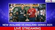 On Which Channel New Zealand vs England 2025 Live Telecast in India Will Be Available? How To Watch NZ vs ENG ODI and T20I Cricket Matches Free Live Streaming Online?