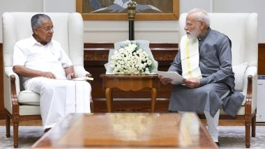 Kerala CM Pinarayi Vijayan Meets PM Narendra Modi in Delhi, Seeks NDRF Funds for Wayanad and AIIMS Approval for Kozhikode (See Pics)