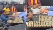Chhattisgarh Farmer Pays INR 40,000 in Coins to Buy Scooter for Daughter After Saving for 7 Months, Showroom Staff Counts Coins for 3 Hours Before Handing Over Vehicle (Video)