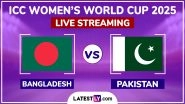 Bangladesh Women vs Pakistan Women Free Live Streaming Online of ICC Women's Cricket World Cup 2025: How To Watch BAN-W vs PAK-W CWC Match Free Live Telecast in India?