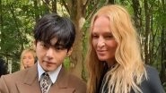 Celine Paris Fashion Week 2025: BTS&rsquo; V Turns Heads With Stylish Look and Sweet Gesture Towards Uma Thurman Winning Hearts (Watch Video)