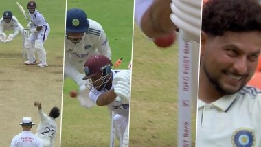 Bowled! Kuldeep Yadav Bamboozles Shai Hope With A Ripper During IND vs WI 1st Test 2025 Match (Watch Video)