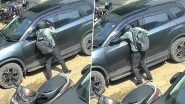 Theft Caught on Camera in Faridabad: Robbers Smash Car Window, Steal INR 12 Lakh in Broad Daylight; Video Goes Viral