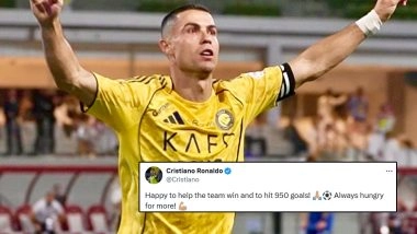 ‘Always Hungry for More!’ Cristiano Ronaldo Reacts After Scoring 950 Goals and Al-Nassr’s Win Over Al-Hazem in Saudi Pro League 2025–26 (See Post)