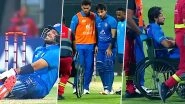 Rahmat Shah Gets Taken Off the Field in a Wheelchair After Trying To Bat With Torn Calf Muscle During AFG vs BAN 2nd ODI 2025