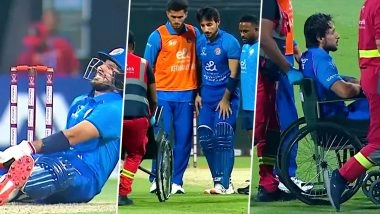 Rahmat Shah Gets Taken Off the Field in a Wheelchair After Trying To Bat With Torn Calf Muscle During AFG vs BAN 2nd ODI 2025