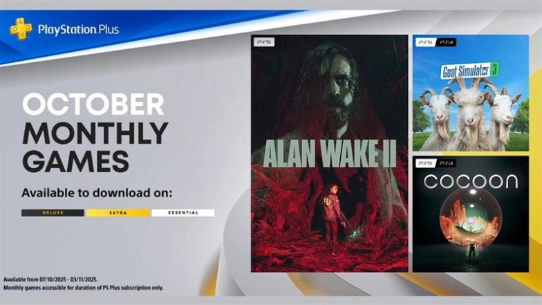 PlayStation Plus Monthly Games: From Alan Wake 2 To Cocoon and More, Check Details of October 2025 Lineup