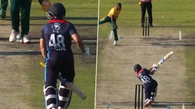Namibia Winning Moment Against South Africa Video Highlights: Watch Zane Green Hit A Four Off Last Ball to Carry Hosts to Historic Win Against Proteas