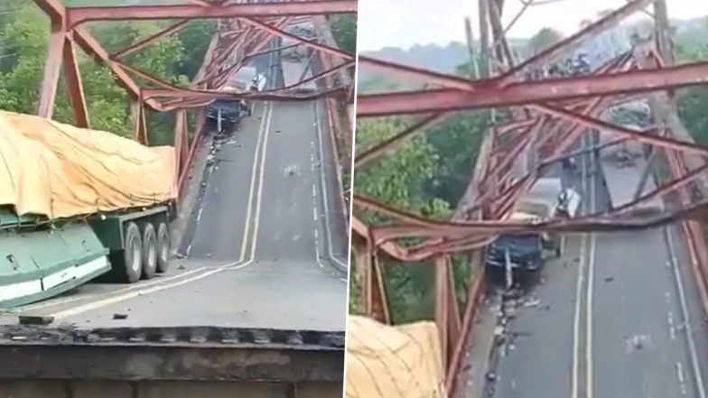 Philippines Bridge Collapse: Piggatan Bridge in Cagayan’s Alcala Collapses, Multiple Trucks Stranded (Watch Video)