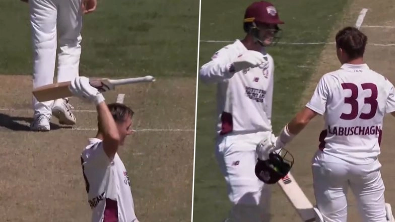 Marnus Labuschagne's Rich Form Continues Ahead of Upcoming Ashes, Ace Batter Slams Hundred During South Australia vs Queensland Sheffield Shield 2025-26 (Watch Video)