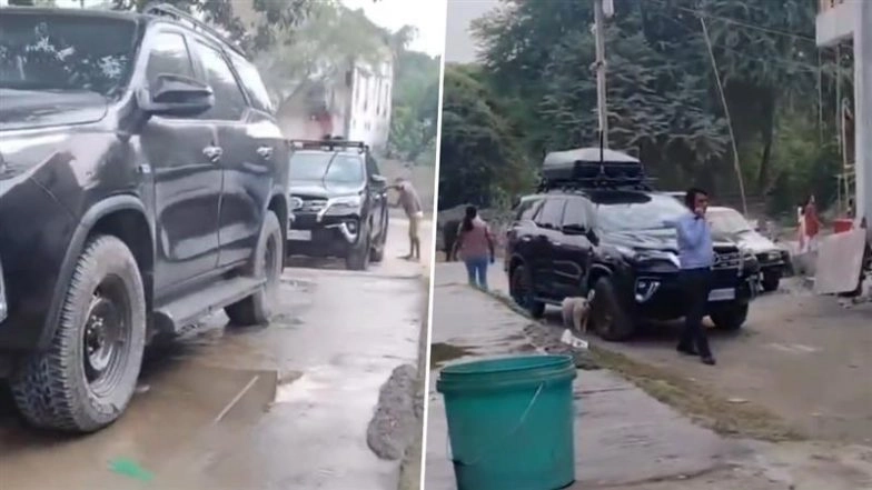 Viral Video: Cars From PM Narendra Modi’s Convoy Seen Getting Cleaned at Local Car Wash Station in Bihar’s Samastipur, Claim Netizens