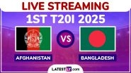 Afghanistan vs Bangladesh Free Live Streaming Online, 1st T20I 2025: How To Watch AFG vs BAN Cricket Match Live Telecast on TV in India?