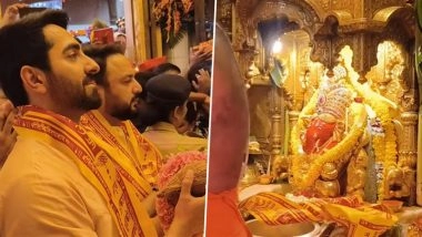 ‘Thamma’ Actor Ayushmann Khurrana Seeks Blessings at Mumbai’s Siddhivinayak Temple After His Film’s Box Office Success (Watch Video)