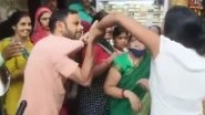Mainpuri: Women Hold Man by Collar, Repeatedly Slap Him for Allegedly Molesting Them During Karwa Chauth Shopping in UP; Video Goes Viral