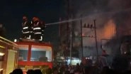 Kannur Fire: Blaze Erupts in KV Complex Shops Near Thaliparamba Bus Stand in Kerala, Firefighters Rush to Scene (Watch Video)