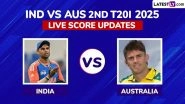 AUS Win By 4 Wickets | India vs Australia Highlights of 2nd T20I 2025: Mitchell Marsh, Josh Hazlewood Help Australia Secure Series Lead 1-0