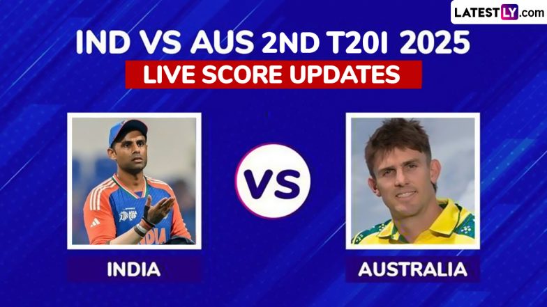 AUS Win By 4 Wickets | India vs Australia Highlights of 2nd T20I 2025: Mitchell Marsh, Josh Hazlewood Help Australia Secure Series Lead 1-0