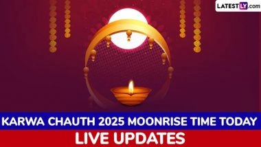 Karwa Chauth 2025 Moonrise Time Today, October 10, Live News Updates: BJP MP Manoj Tiwari Performs Karwa Chauth Rituals With Wife in Delhi