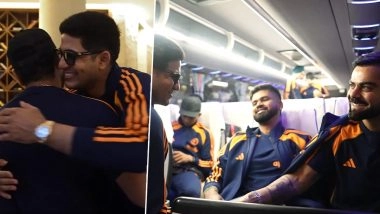 New Skipper Shubman Gill Hugs Team India Ex-Captain Rohit Sharma, Shakes Hands With Virat Kohli As Men In Blue Depart For IND vs AUS ODI Series 2025 (Watch Video)