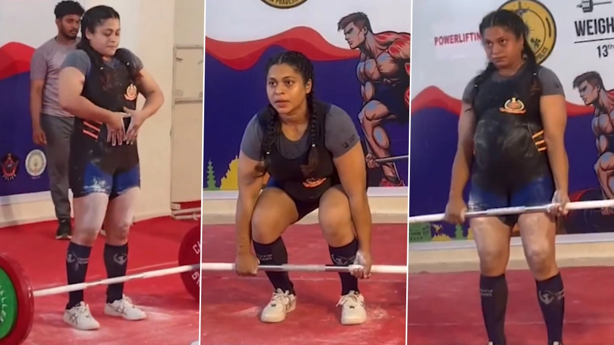 Inspirational! 7-Month Pregnant Delhi Cop Sonika Yadav Lifts 145 Kg to Win Bronze Medal in All India Police Weightlifting Cluster 2025-26 (Watch Video)