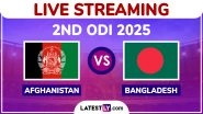 Afghanistan vs Bangladesh Free Live Streaming Online, 2nd ODI 2025: How To Watch AFG vs BAN Cricket Match Live Telecast on TV in India?