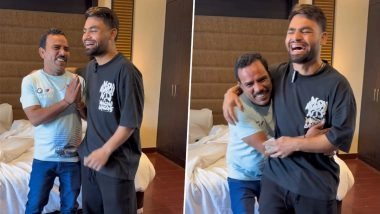 Rinku Singh Meets Social Media Star Shadab Jakati; India National Cricket Team Player Recreates ‘10 Rupaye Wala Biscuit..' Viral Meme With Original Creator (Watch Video)