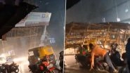 Durga Puja Gate Collapses in Silchar Amid Storm, Narrow Escape for Auto-Rickshaw Driver; Video Goes Viral