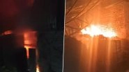 Kanpur Fire: Blaze Engulfs Panki Metro Depot in UP, Firefighters Rush to Site (Watch Video)