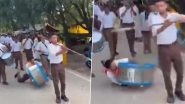 Sudden Death in Sitapur: RSS Worker Playing Drum Collapses and Dies During March in Uttar Pradesh, Disturbing Video Surfaces