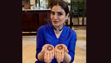 Raveena Tandon Flaunts Her Karwa Chauth Mehendi, Gives It Some ‘Fam’ Touch (View Post)