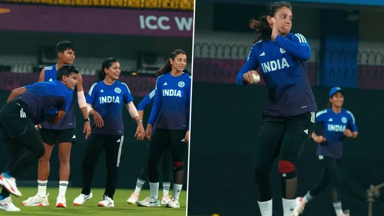IND-W vs ENG-W, ICC Women&rsquo;s World Cup 2025: Indian Women's Cricket Team Undergoes Intense Fielding Session Ahead of Clash Against England (Watch Video)