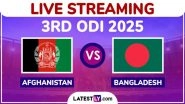 Afghanistan vs Bangladesh Free Live Streaming Online, 3rd ODI 2025: How To Watch AFG vs BAN Cricket Match Live Telecast on TV in India?