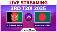 Afghanistan vs Bangladesh Free Live Streaming Online, 3rd T20I 2025: How To Watch AFG vs BAN Cricket Match Live Telecast on TV in India?