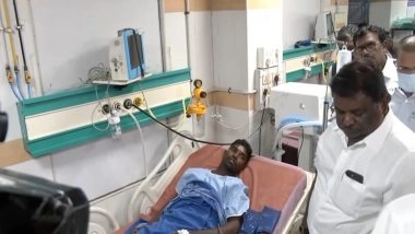India News | Ennore Power Plant Accident : Tamil Nadu Minister S S Sivashankar Visits Stanley Hospital to Meet Injured Worker,  Pays Respect to 9 Deceased Labourers