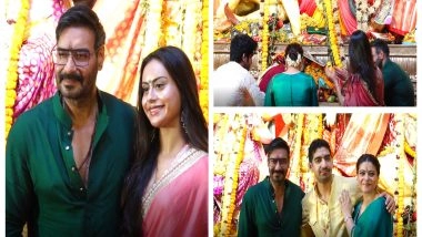 Entertainment News | Ajay Devgn Joins Kajol, Daughter Nysa for Durga Puja Celebrations