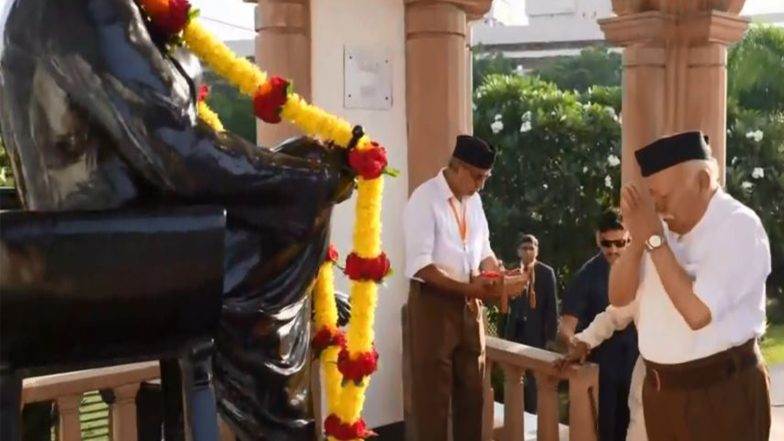 India News | RSS Chief Mohan Bhagwat Pays Tribute to Founder K.B. Hedgewar on  RSS Vijaydashmi Utsav in Nagpur