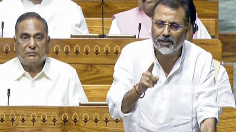 India News | BJP MP Nishikant Dubey Accuses Congress of Imprisoning the Former Maharani of Jaipur and Her Son