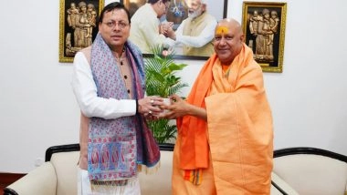 India News | Uttarakhand CM Dhami Meets Mahamandaleshwar Swami Yatindranand Giri Maharaj