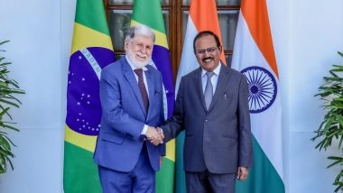 World News | Ajit Doval Holds 6th India-Brazil Strategic Dialogue with Lula's Top Advisor, Focus on Defence, Energy, Rare Earth