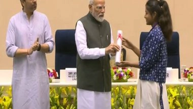 India News | Delhi: PM Modi Felicitates 46 All-India Toppers from ITIs at Kaushal Deekshant Samaroh